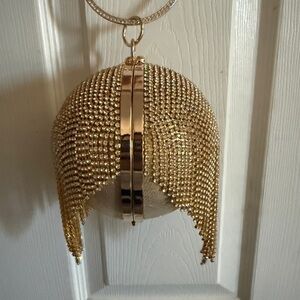 Elegant Gold Beaded Evening Bag